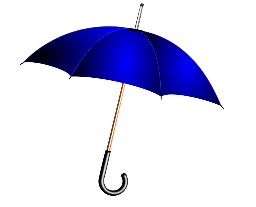 Modrý deštník do deštivého dne