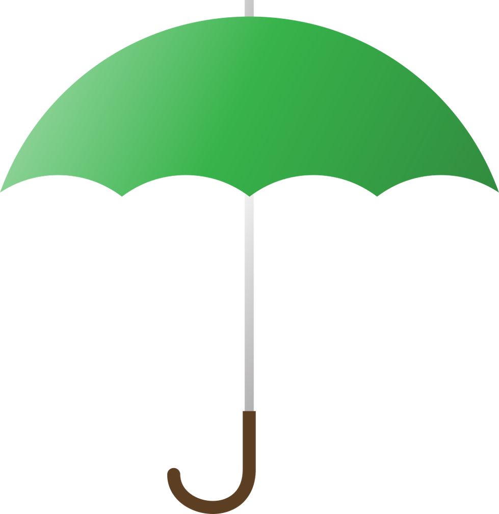 Zelený deštník se bude hodit