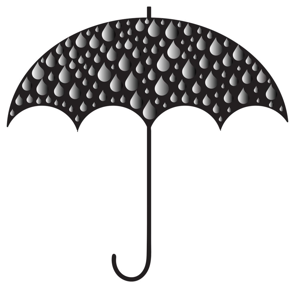 Deštník a kapky deště