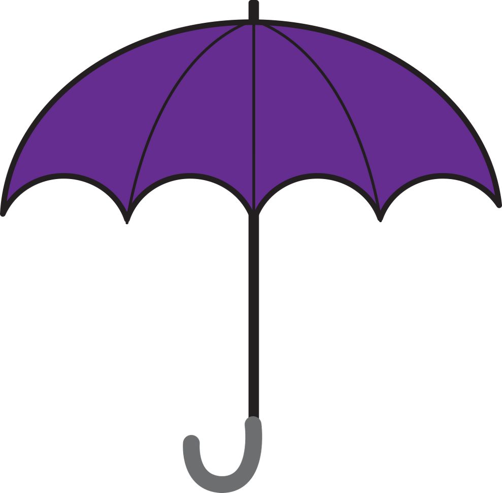 Fialový deštník proti dešti