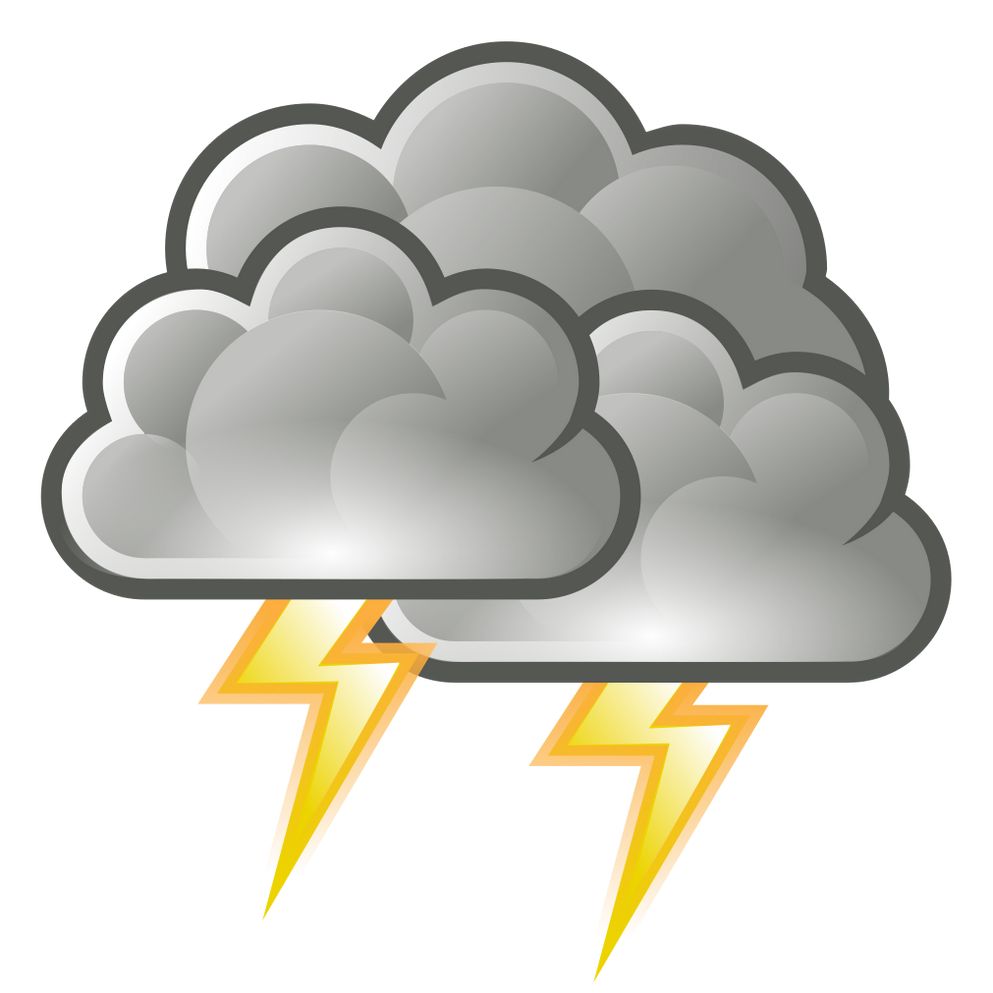 Obrázek, ikona, symbol bouřky