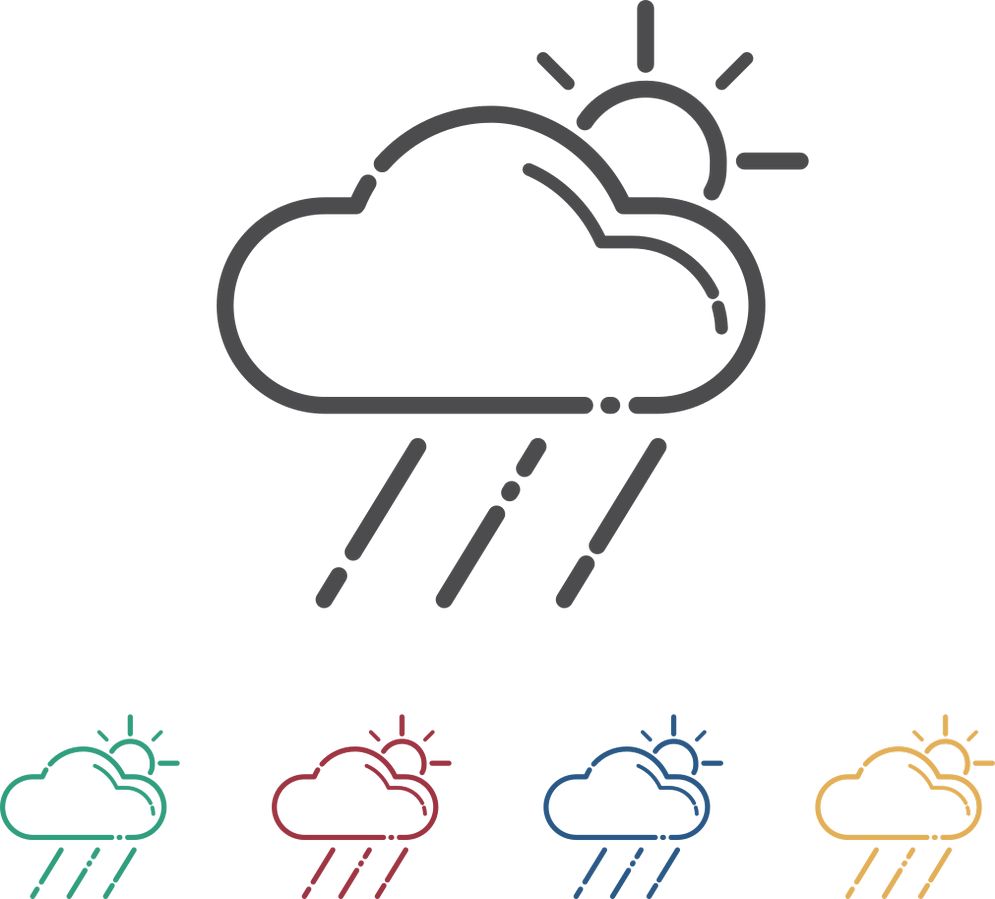 Předpověď počasí - symboly, ikony, obrázky