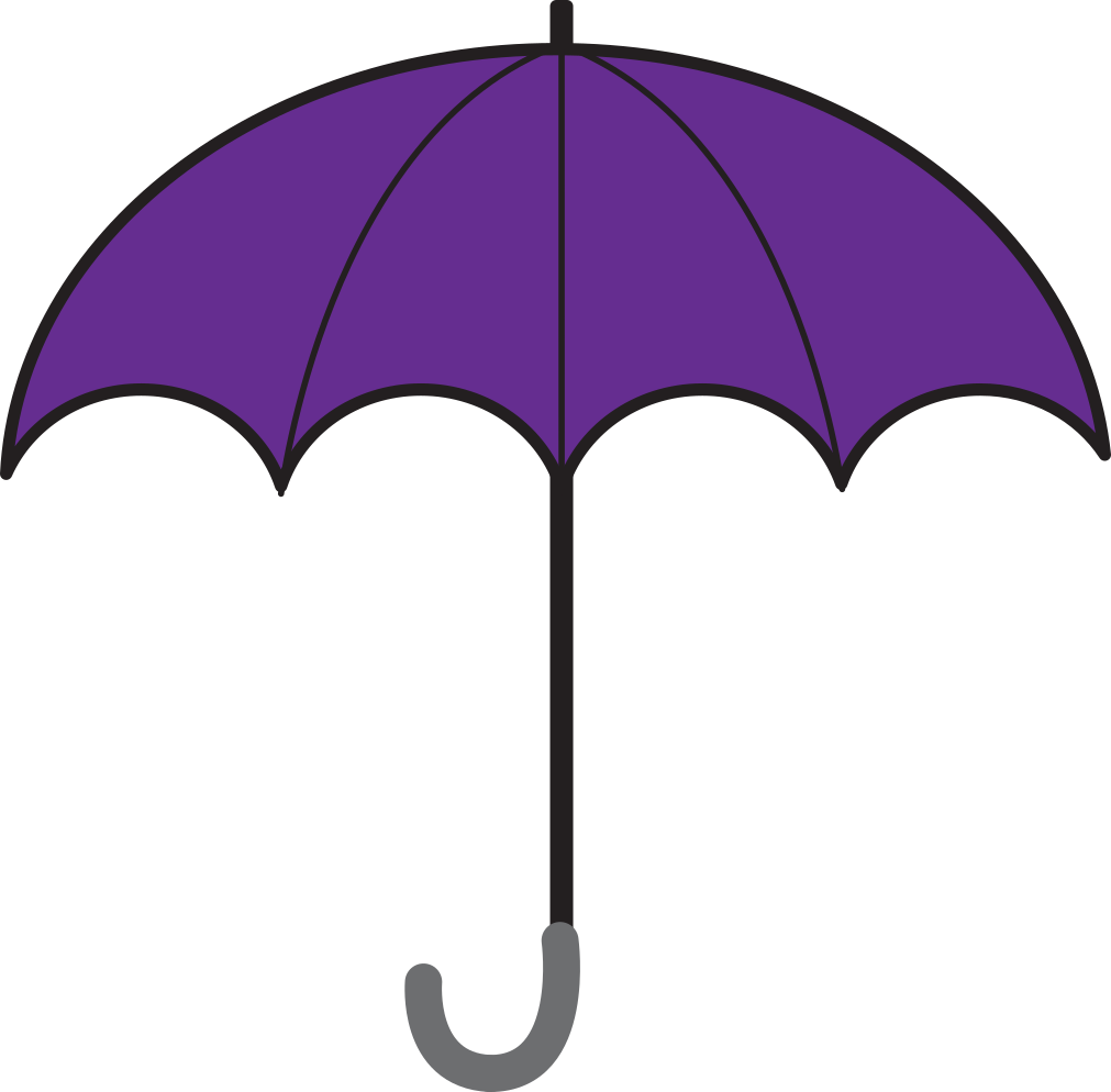 Fialový deštník proti dešti
