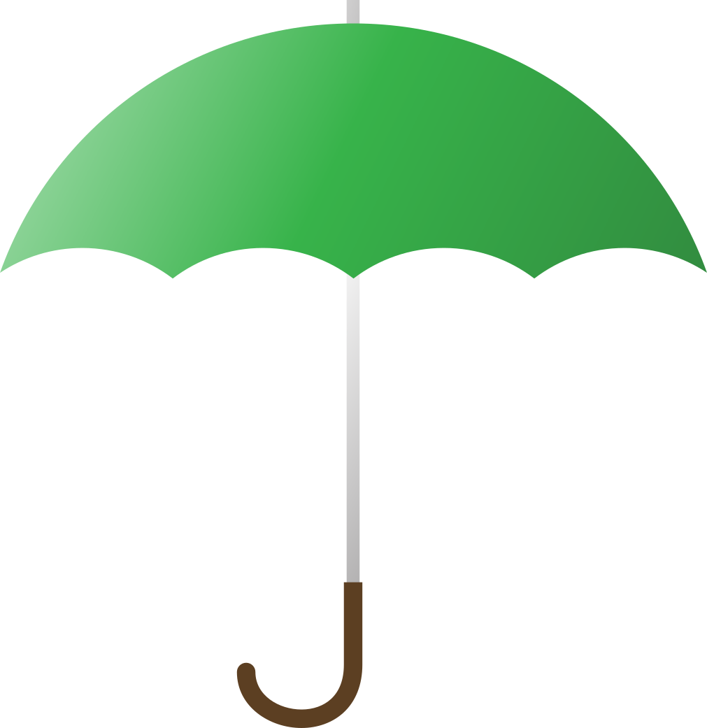 Zelený deštník se bude hodit
